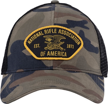 Picture of BUCK WEAR WEAR BALL CAP NRA LOGO WOODLANDS CAMO/BLACK BW-9156