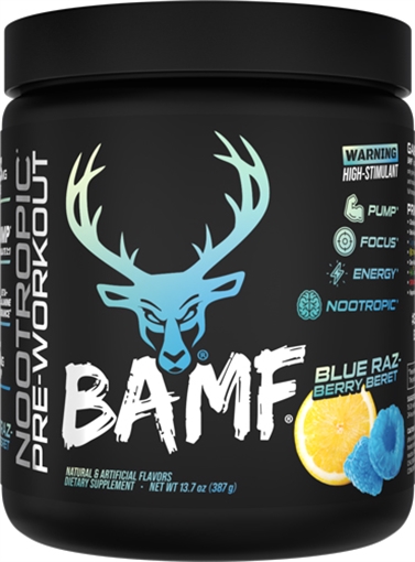 Picture of BUCKED UP PRE-WORKOUT BAMF BLUE RAZ-BERRY BERET 30SERVIN! 1012116