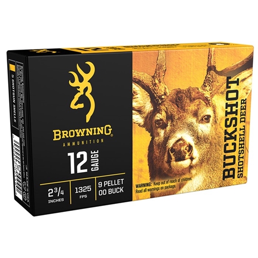 Picture of Browning Ammunition 12 GAUGE 2-3/4'' 9 PELLET 00 BUCKSHOT 5/BOX B193111220