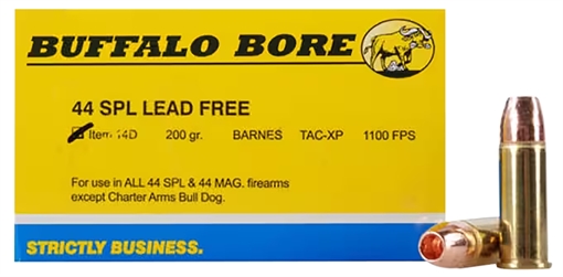 Picture of Buffalo Bore Ammunition Buffalo-Barnes Strictly Business 44S&W Spl 200gr Barnes TAC-XP Lead Free 20 Per Box/12 Case 14D20