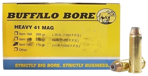Picture of Buffalo Bore Ammunition Heavy Strictly Business 41Rem Mag 170gr Jacket Hollow Point 20 Per Box/12 Case 16C20
