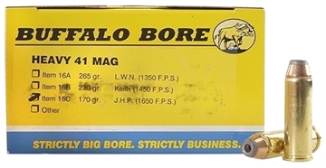Picture of Buffalo Bore Ammunition Heavy Strictly Business 41Rem Mag 170gr Jacket Hollow Point 20 Per Box/12 Case 16C20