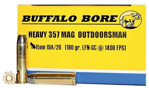Picture of Buffalo Bore Ammunition Outdoorsman Strictly Business 357Mag 180gr Hard Cast Flat Nose 20 Per Box/12 Case 19A20