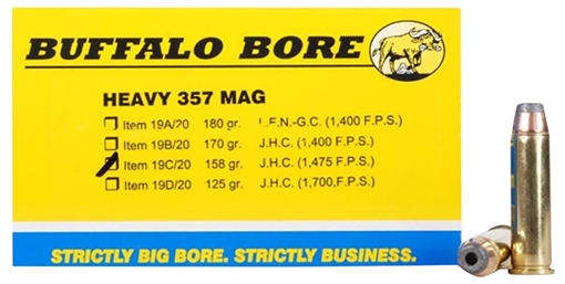 Picture of Buffalo Bore Ammunition Heavy Strictly Business 357Mag 158gr Jacket Hollow Point 20 Per Box/12 Case 19C20