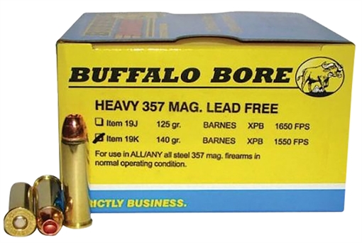 Picture of Buffalo Bore Ammunition Buffalo-Barnes Strictly Business 357Mag 140gr Barnes VOR-TX XPB Lead Free 20 Per Box/12 Case 19K20