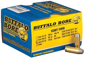 Picture of Buffalo Bore Ammunition Outdoorsman Strictly Business 10mmAuto 220gr Hard Cast Flat Nose 20 Per Box/12 Case 21C20