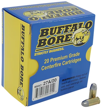 Picture of Buffalo Bore Ammunition Personal Defense Strictly Business 380ACP +P 100gr Hard Cast Flat Nose 20 Per Box/12 Case 27A20