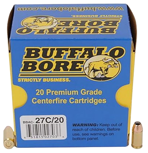 Picture of Buffalo Bore Ammunition Personal Defense Strictly Business 380ACP +P 90gr Jacketed Hollow Point 20 Per Box/12 Case 27C20