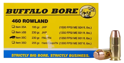 Picture of Buffalo Bore Ammunition Personal Defense Strictly Business 460Rowland 230gr Full Metal Jacket Flat Nose 20 Per Box/12 Case 35C20
