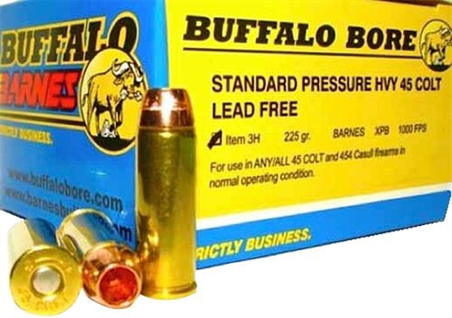 Picture of Buffalo Bore Ammunition Buffalo-Barnes Strictly Business 45Colt 225gr Barnes VOR-TX XPB Lead Free 20 Per Box/12 Case 3H20
