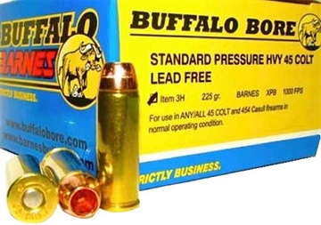 Picture of Buffalo Bore Ammunition Buffalo-Barnes Strictly Business 45Colt 225gr Barnes VOR-TX XPB Lead Free 20 Per Box/12 Case 3H20