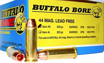 Picture of Buffalo Bore Ammunition Buffalo-Barnes Strictly Business 44Rem Mag 200gr Barnes VOR-TX XPB Lead Free 20 Per Box/12 Case 4K20