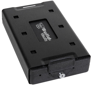 Picture of Bulldog Car Vault Key Entry Matte Black Powder Coat Steel Holds 1 Handgun 11.30" x 6.90" x 2.50" BD1150