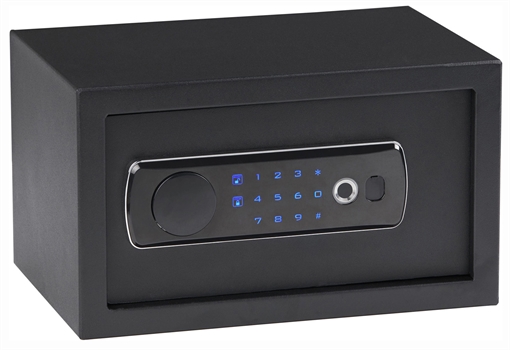Picture of Bulldog Duo Digital Keypad/Biometric/Key Entry Black Powder Coat Steel Holds 1 Handgun LED Keypad BD5010