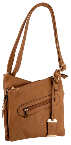 Picture of Bulldog BDP032 Cross Body Purse w/Holster Tan Leather for Small Autos & Revolvers Ambidextrous Hand BDP032 BDP-032