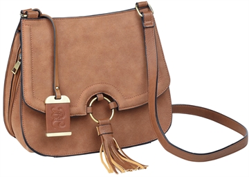 Picture of BULLDOG CASE CONCEALED CARRY PURSE CROSS BODY STYLE WITH HOLSTER CAMEL SUEDE (10 PER CASE) BDP-034 BDP034