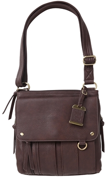 Picture of Bulldog Cross Body Purse w/Holster Brown Leather Most Sm Pistols & Revolvers Ambidextrous Hand BDP035