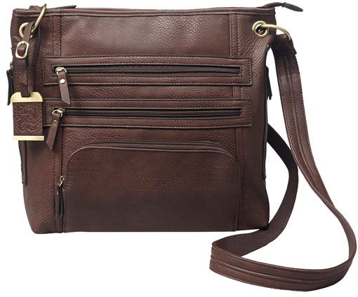 Picture of Bulldog Cross Body Purse w/Holster Brown Leather Most Sm Pistols & Revolvers Ambidextrous Hand BDP039