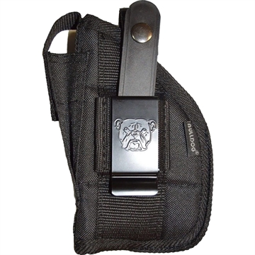 Picture of Bulldog Extreme Handgun Holster with Belt Loop and Clip for Large Frame Autos with 4-4.5" Barrels Black Ambi FSN-31 FSN31