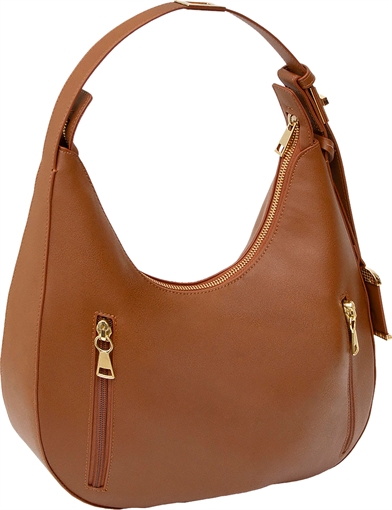 Picture of Bulldog Cases Hobo Style Shoulder Bag, Conceal Carry Purse, Polyurethane Construction, Cognac BDP-092