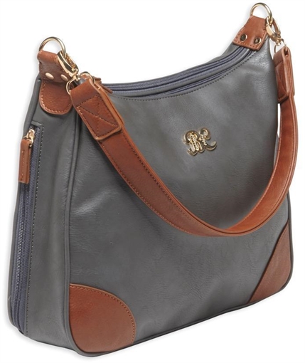 Picture of Bulldog BDP018 Hobo Style Purse Shoulder Universal Handgun Leather Gray/Tan BDP018 BDP-018