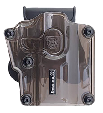 Picture of Bulldog Max Multi-Fit Polymer Holster w/ Paddle-Transparent Smoke Brown RH MX-003 MX003
