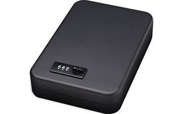 Picture of Bulldog Personal Vault Combination/Key Entry Black Powder Coat Steel Holds 1 Handgun 9.50" L x 6.50" W x 2" D BD1126