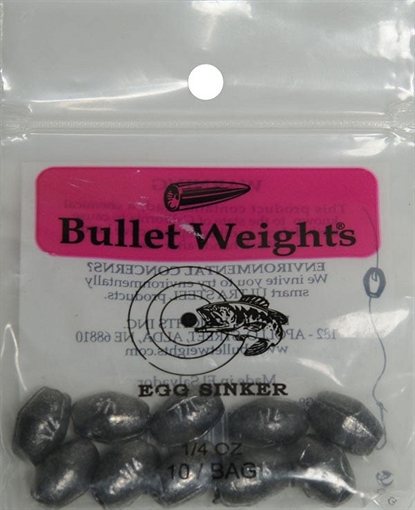 Picture of BULLET WEIGHTS EGG SINKERS 1/4 OZ. 10 PC EG9