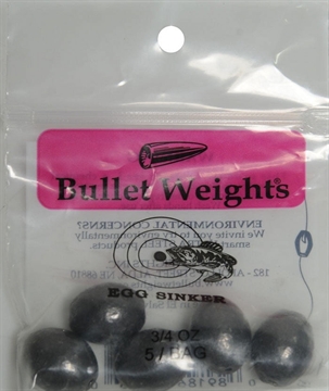 Picture of BULLET WEIGHTS EGG SINKERS 3/4 OZ. 5 PC EG6