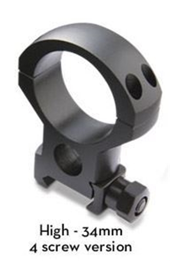 Picture of Burris Optics Xtreme Tactical 34 mm Riflescope Rings Fits Picatinny-Style Rail XHigh 1 inch Height 2 Rings Matte Black BUR-420192