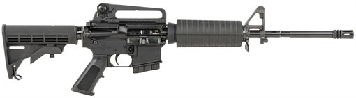 Picture of Bushmaster M4 Patrolman's Carry Handle-CA AR15 Rifle - Black | 5.56NATO | 16" Barrel | A2 Handguard w/ Detachable Carry Handle | A2 Flash Hider | M4 Collapsible Stock | Fixed 10rd Mag | CA Compliant CA-10004-BLK 0010004CA