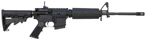 Picture of Bushmaster M4 Patrolman's Flat Top-CA AR15 Rifle - Black | 5.56NATO | 16" Barrel | M4 Handguard | A2 Flash Hider | M4 Collapsible Stock | Flip-Up Rear Sight | Fixed 10rd Mag | CA Compliant 00-10011-CA 0010011CA