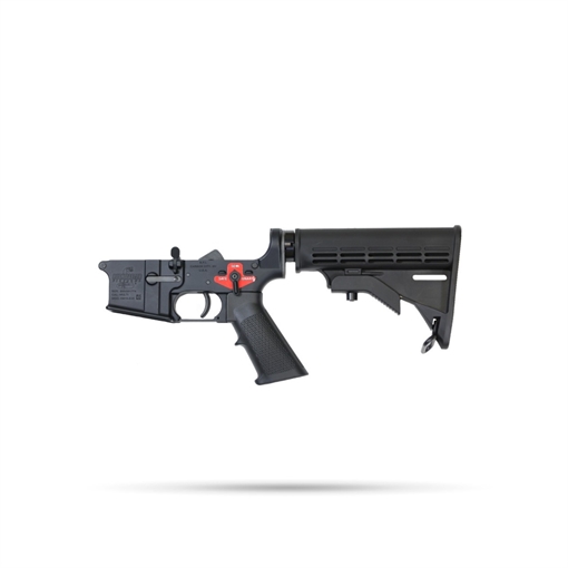 Picture of Bushmaster M4 Built Complete AR15 Lower Receiver - Black | BFI M4 Carbine Stock | BFS III Trigger Equipped 00-20011-BLK