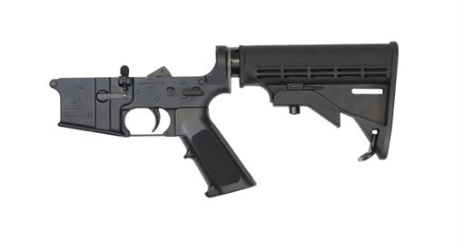 Picture of Bushmaster M4 Built Complete AR15 Lower Receiver - Black | BFI M4 Carbine Stock 00-20010-BLK 0020010BLK