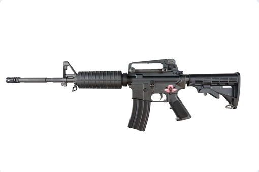 Picture of Bushmaster M4 Patrolman's Carry Handle AR15 Rifle - Black | 5.56NATO | 16" Barrel | A2 Handguard w/ Detachable Carry Handle | A2 Flash Hider | M4 Collapsible Stock | BFS III Trigger Equipped 00-10005-BLK