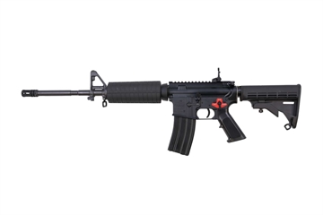 Picture of Bushmaster M4 Patrolman's Flat Top AR15 Rifle - Black 5.56NATO 16" Barrel M4 Handguard A2 Flash Hider M4 Collapsible Stock Flip-Up Rear Sight BFS III Trigger Equipped 00-10012-BLK
