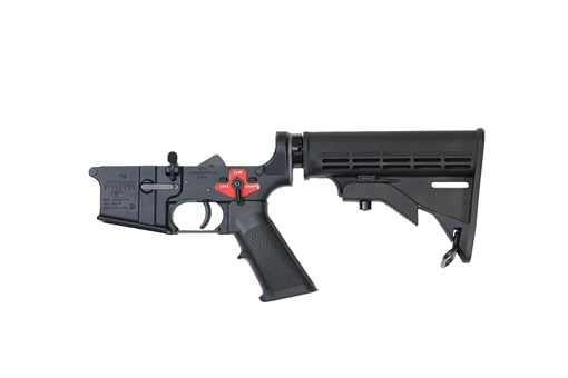 Picture of Bushmaster XM15-E2S Forged Complete AR15 Lower Receiver - Black | M4 Collapsible Stock | BFS III Trigger Equipped 00-20006-BLK