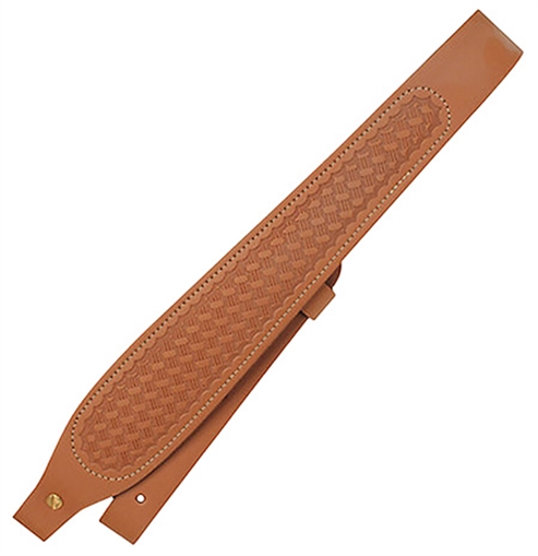 Picture of Butler Creek Cobra Rifle/Shotgun Sling Basket Weave Brown Leather w/Suede Lining 1" Wide 26412