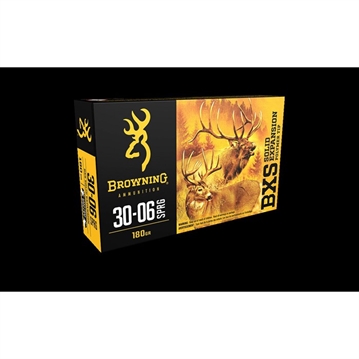 Picture of Browning Ammo BXS Copper Expansion 30-06Springfield 180gr Lead Free Solid Expansion Polymer Tip 20 Per Box/10 Case B192430061