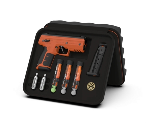 Picture of BYRNA SD KINETIC KIT ORANGE W/ 2 MAGS & PROJECTILES 810042110861 SK68300_ORN_KINETIC