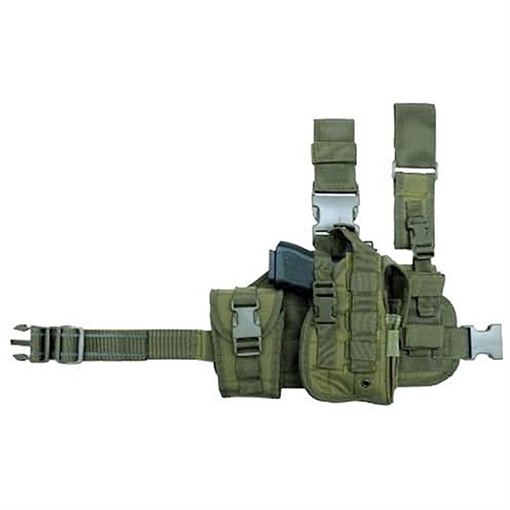 Picture of Schreck Wholesale Inc CACTUS JACK TACTICAL DROP LEG HOLSTER W/MAG POUCH O.D. GREEN TDL01OD