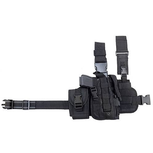 Picture of Schreck Wholesale Inc CACTUS JACK TACTICAL DROP LEG HOLSTER W/MAG POUCH BLACK TDL01BLK