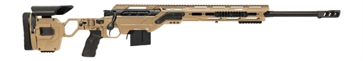 Picture of Cadex Inc CDXMCKRKN33827BR30I2D3 CDX-MC Kraken 338 Lapua Mag 5+1 27" Black DLC Match Grade Threaded Barrel, Hybrid Tan Receiver w/Picatinny Rail, M-LOK Handguard, Hybrid Tan Adjustable Folding Buttsto