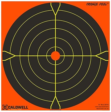 Picture of Caldwell Orange Peel Self-Adhesive Paper Black/Orange 5.50" Bullseye 10 Pack 1166107