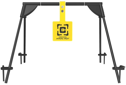 Picture of Caldwell Swinging Rifle Black/Yellow AR500 Steel Hanging Standing Includes Ground Stakes 1187590