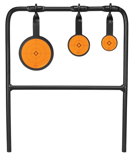 Picture of Caldwell Plink n Swing Triple Spin Target Rimfire Pistol/Rifle Steel Black/Orange Impact Enhancement Motion 1.75"/2.5"/3.5" 147072