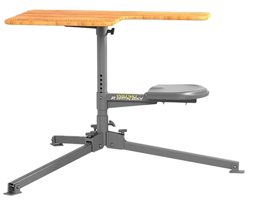Picture of Caldwell Stable Table, BR Shooting Bench, Adjustable Shooting Rest, 45"x28" Red Oak Bench Top 3005251