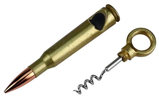 Picture of Caliber Gourmet Cork Screw Brass/Copper 50 Caliber Shell 50 Caliber Bullet CBG1003