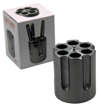 Picture of Caliber Gourmet Caliber Gourmet Cylinder Pen Holder Black Aluminum 3.25" x 2.75" Pistol Cylinder CBG1007BK