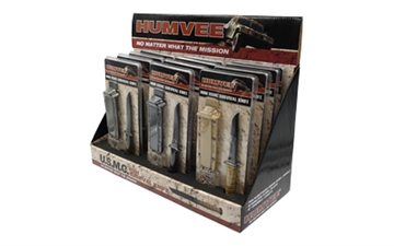 Picture of Caliber Gourmet Humvee Neck Knife Display, 12 Piece, Black/Khaki/Green HMV-DB-USMC